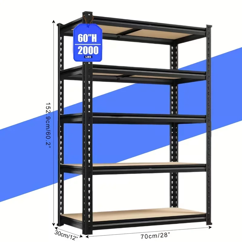 72"/60"H Garage Heavy Duty Adjustable Storage Shelf, 2000LBS Capacity - Image 1
