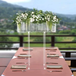 Crystal Flower Stand Clear Wedding Flowers Display Racks 60*20*78cm