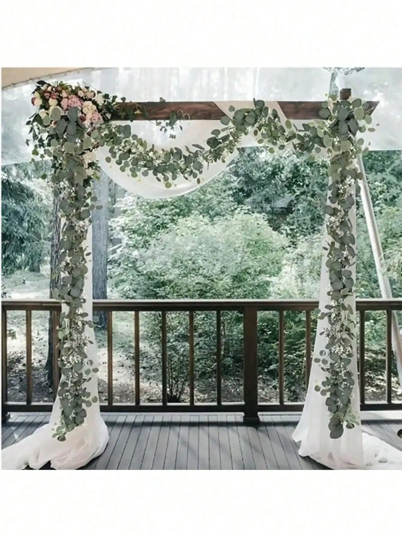 1/3/4/5/6/7/8/9pcs 180cm Eucalyptus Vine Decoration, Made of Nylon Material, - Image 1