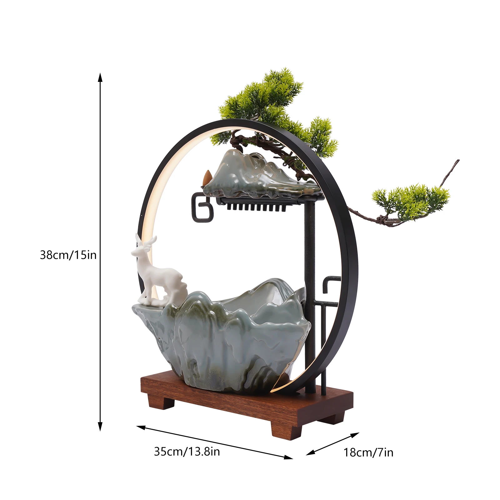 MistBymaocar Decorative Water Fountain Tabletop Fountain LED Light - Image 3