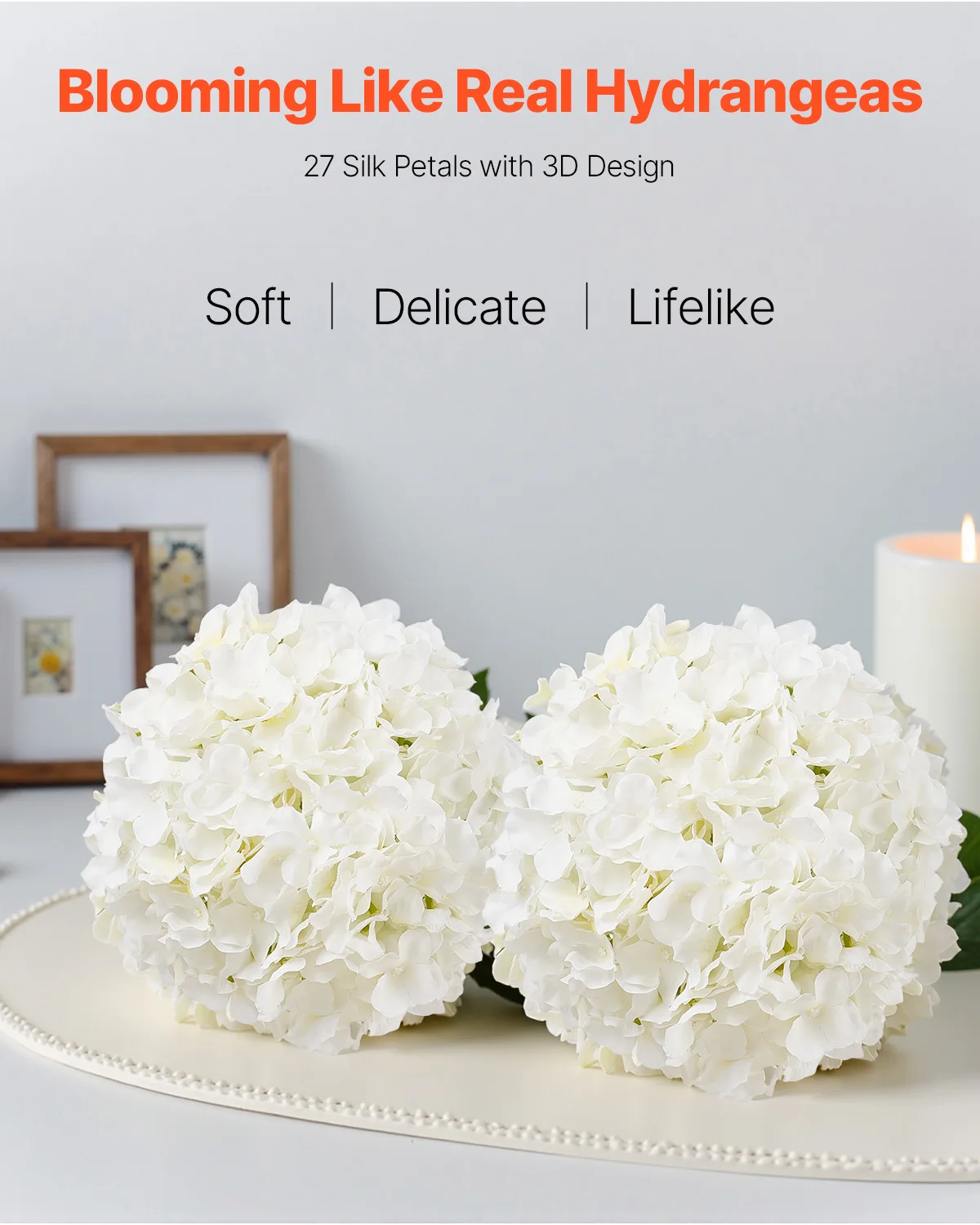 Bulk White Faux Bridal Shower with Stem for DIY Wedding Bouquets - Image 2
