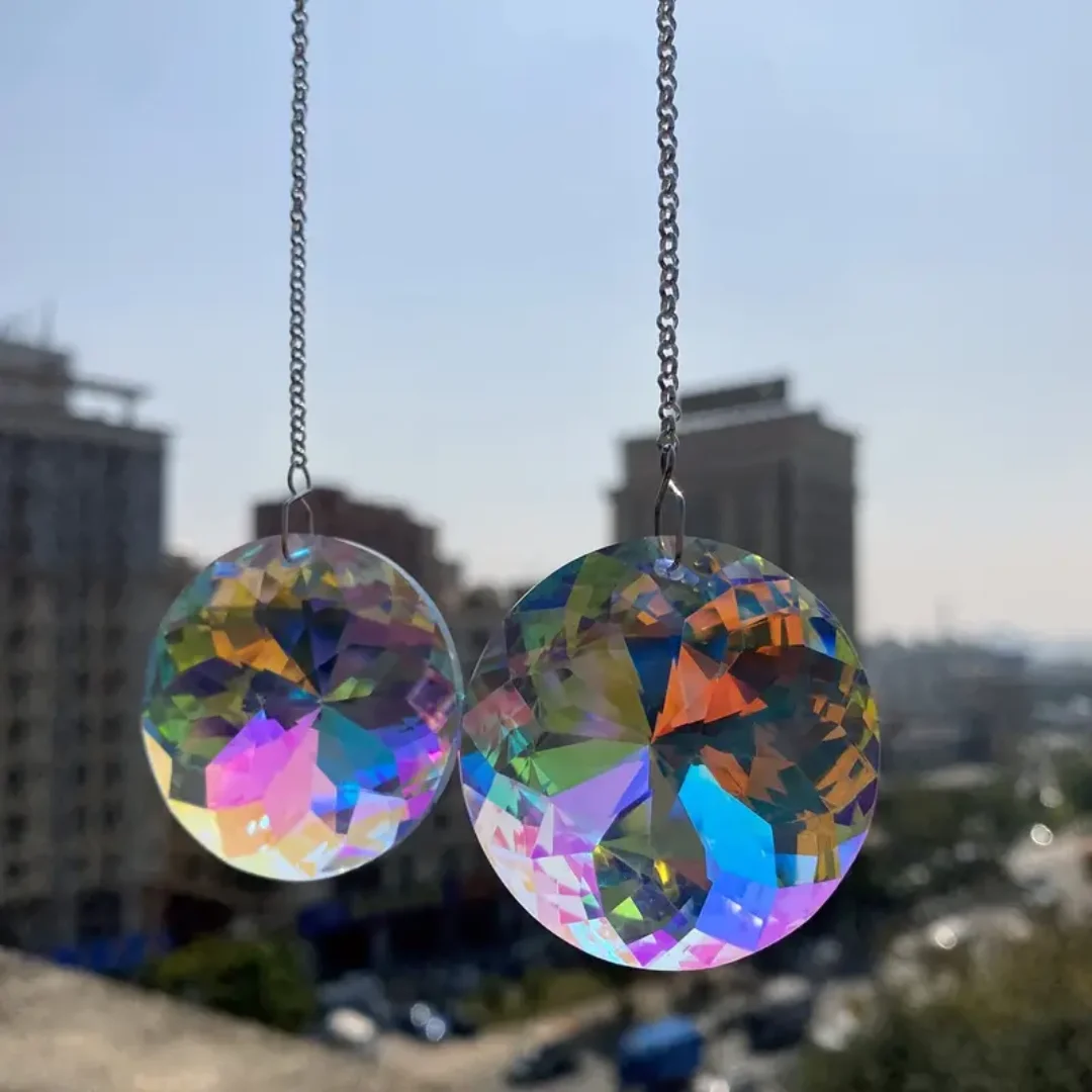 2pcs, Round Glass Prism Crystal Sun Catchers, Rainbow Maker For Window, Balcony, Kitchen, - Image 4