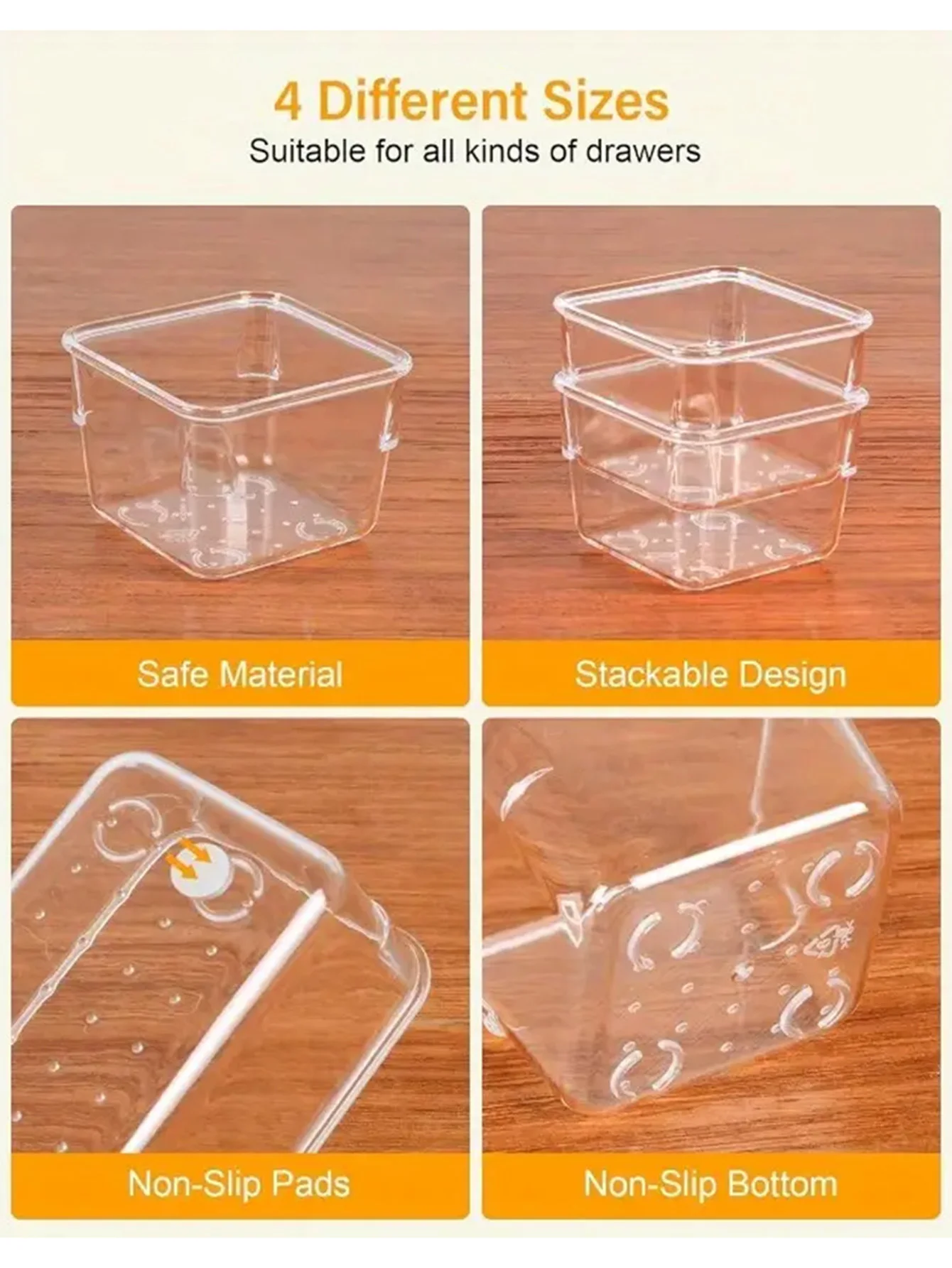 Multifunctional Clear Plastic Drawer Organizer Set, 44pcs Drawer Storage - Image 6