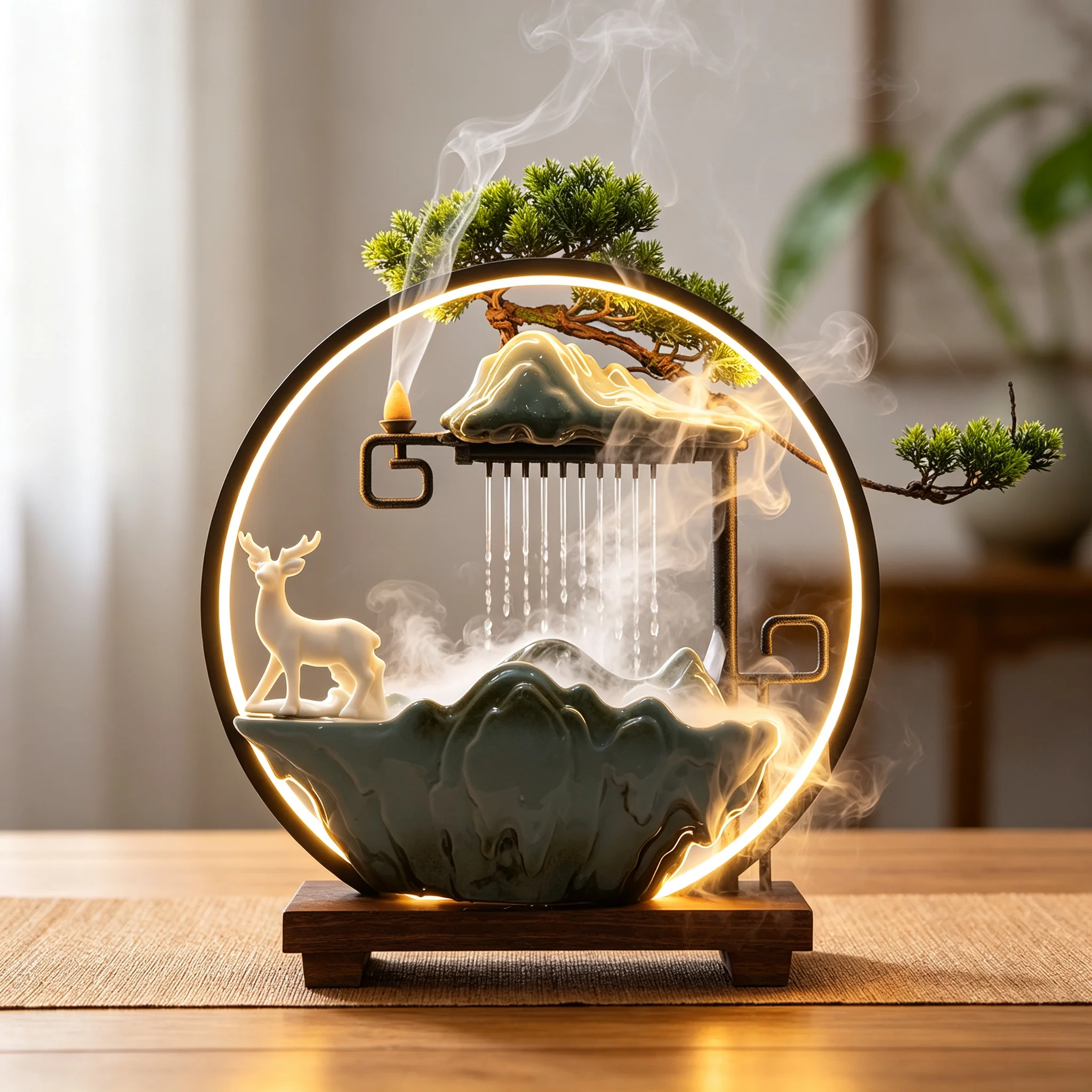 MistBymaocar Decorative Water Fountain Tabletop Fountain LED Light - Image 1